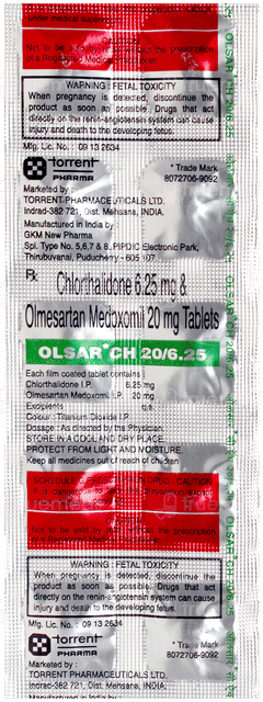 Olsar Ch 20/6.25 Tablet 10 Olsar Ch 20/6.25 Tablet 10