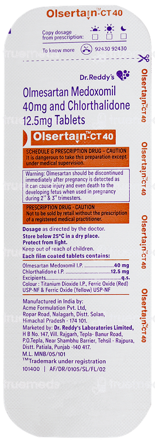 Olsertain Ct 40 Tablet 10