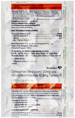 Olsertain H 20 Tablet 15