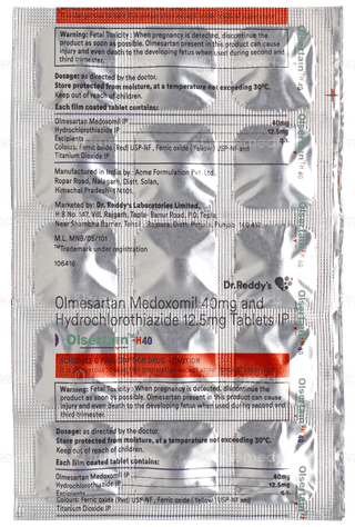 Olsertain H 40 Tablet 15