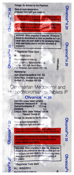 Olvance H 20 Tablet 10 Olvance H 20 Tablet 10