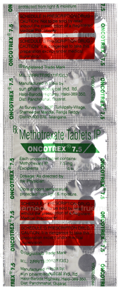 Oncotrex 7.5 Tablet 10 Oncotrex 7.5 Tablet 10