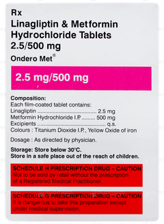 Ondero Met 2.5mg/500mg Tablet 10