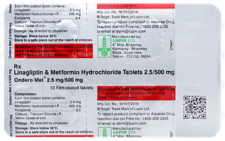 Ondero Met 2.5mg/500mg Tablet 10