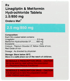 Ondero Met 2.5mg/850mg Tablet 10 Ondero Met 2.5mg/850mg Tablet 10