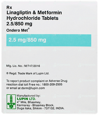 Ondero Met 2.5mg/850mg Tablet 10