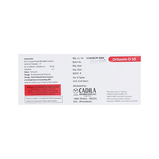 Oritaxim O 50 Mg Tablet 10