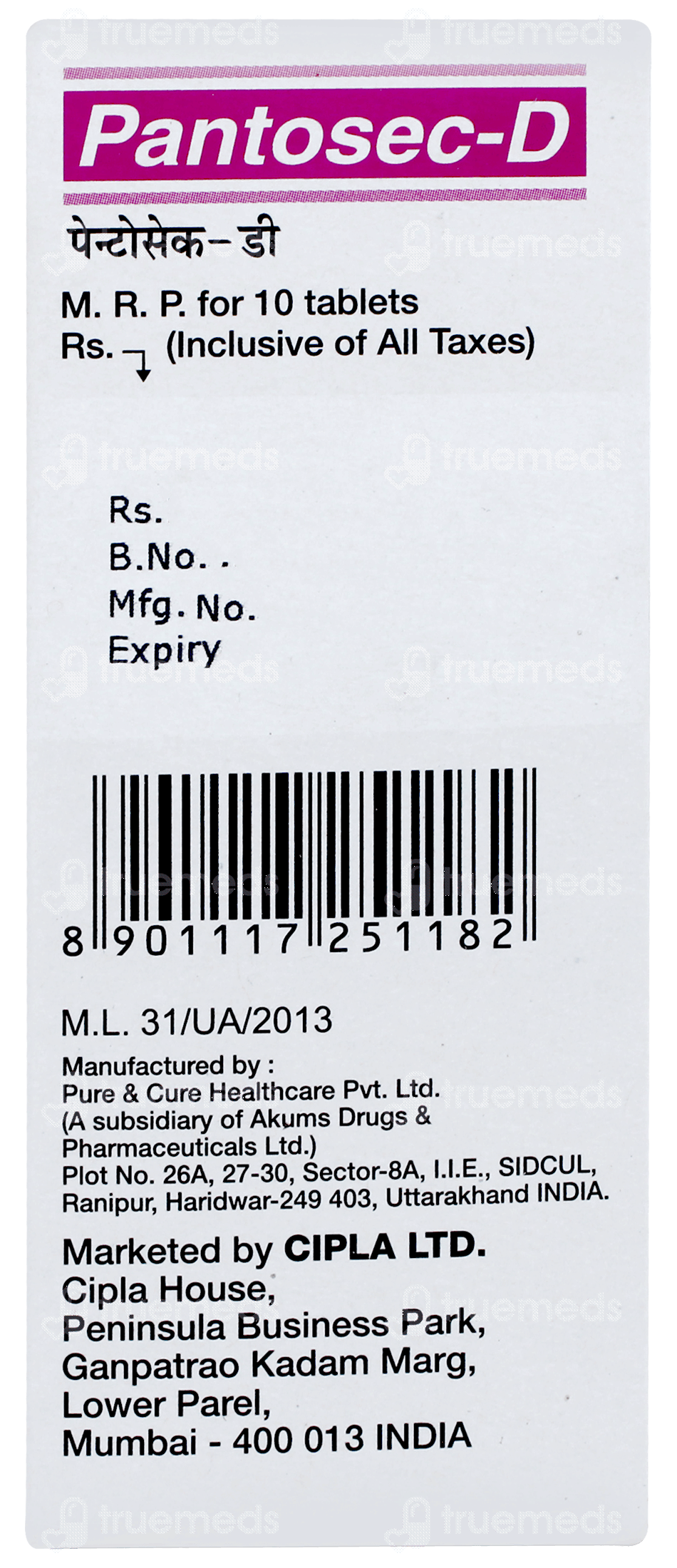 Pantopik D 10/40 Mg Tablet: Uses, Side Effects, Price & Substitutes