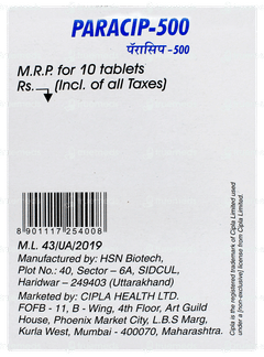 Paracip 500 Tablet 10