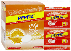 Pepfiz Orange Flavour Effervescent Tablet 2