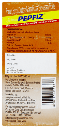 Pepfiz Orange Flavour Effervescent Tablet 2