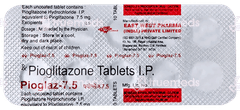 Pioglaz 7.5 Tablet 10 Pioglaz 7.5 Tablet 10