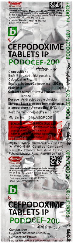 Podocef 200 Tablet 10