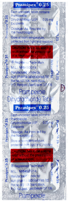 Pramipex 0.25 Tablet 10 Pramipex 0.25 Tablet 10