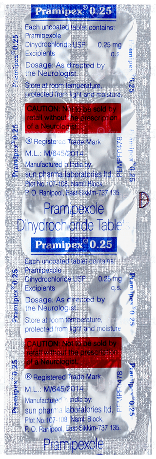 Pramipex 0.25 Tablet 10