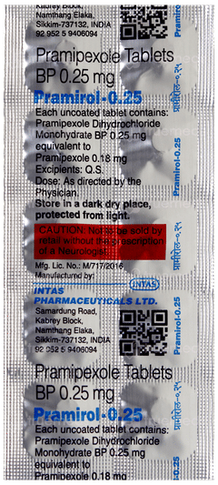 Pramirol 0.25 Tablet 10 Pramirol 0.25 Tablet 10