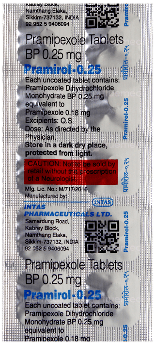 Pramirol 0.25 Tablet 10