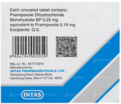 Pramirol 0.25 Tablet 10 Pramirol 0.25 Tablet 10