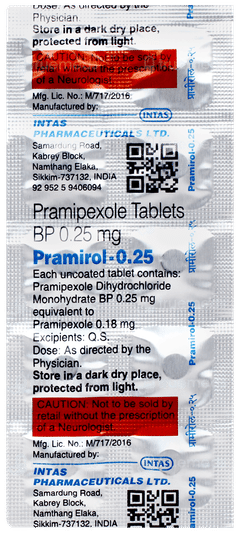 Pramirol 0.25 Tablet 10 Pramirol 0.25 Tablet 10
