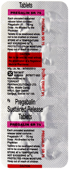 Pregalin Sr 75 Tablet 10 Pregalin Sr 75 Tablet 10