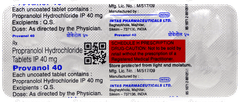 Provanol 40 Tablet 10 Provanol 40 Tablet 10