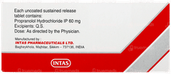 Provanol Sr 60 Tablet 10 Provanol Sr 60 Tablet 10