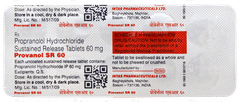 Provanol Sr 60 Tablet 10 Provanol Sr 60 Tablet 10