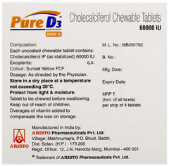 Pure D3 60000Iu Sugar Free Chewable Tablet 4