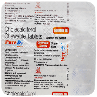 Pure D3 60000Iu Sugar Free Chewable Tablet 4