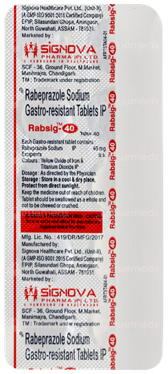 Rabsig 40 Tablet 10 Rabsig 40 Tablet 10