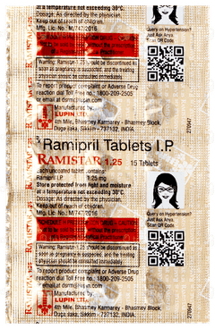 Ramistar 1.25 Tablet 15 Ramistar 1.25 Tablet 15