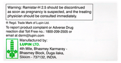 Ramistar H 2.5 Tablet 15 Ramistar H 2.5 Tablet 15