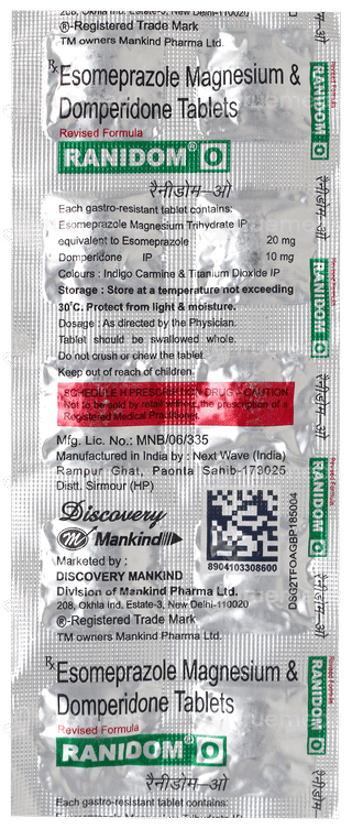 Ranidom O Rf 10/20 MG Tablet 10