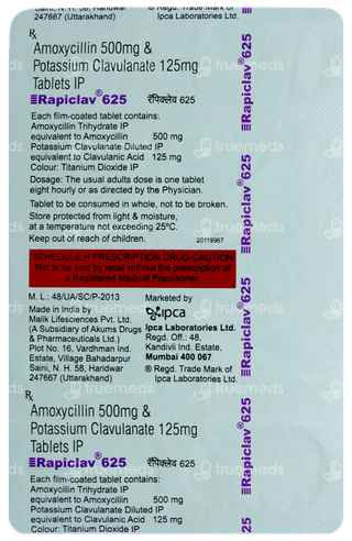 Rapiclav 625 Tablet 10