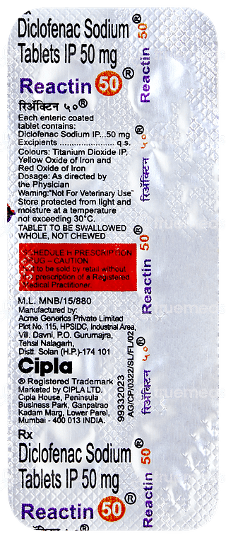 Reactin 50 Tablet 10