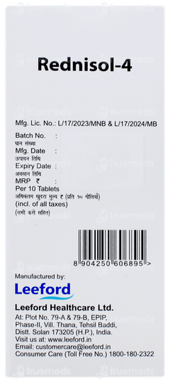 Rednisol 4 Tablet 10 Rednisol 4 Tablet 10