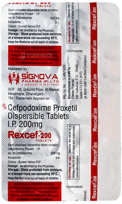 Rexcef 200 Tablet 10 Rexcef 200 Tablet 10