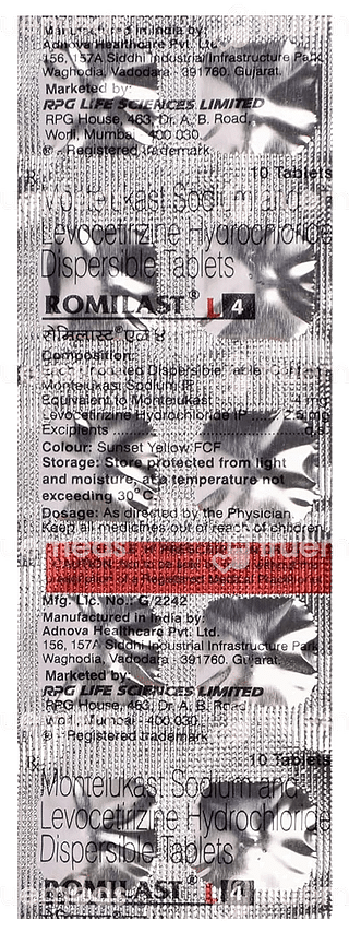 Romilast L 4 Tablet 10