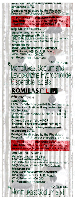 Romilast L 5 Tablet 10