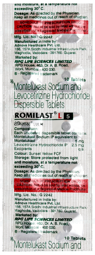 Romilast L 5 Tablet 10
