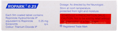 Ropark 0.25 Tablet 10 Ropark 0.25 Tablet 10