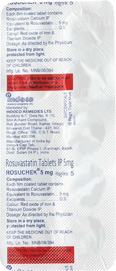 Rosuchek 5Mg Tablet 10 Rosuchek 5Mg Tablet 10