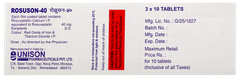 Rosuson 40 Tablet 10 Rosuson 40 Tablet 10