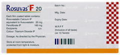 Rosuvas F 20 Tablet 10 Rosuvas F 20 Tablet 10