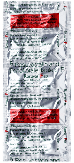 Rosuvas F 20 Tablet 10 Rosuvas F 20 Tablet 10