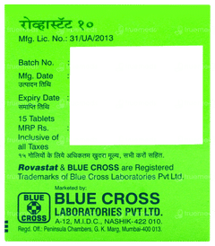 Rovastat 10 Tablet 15 Rovastat 10 Tablet 15