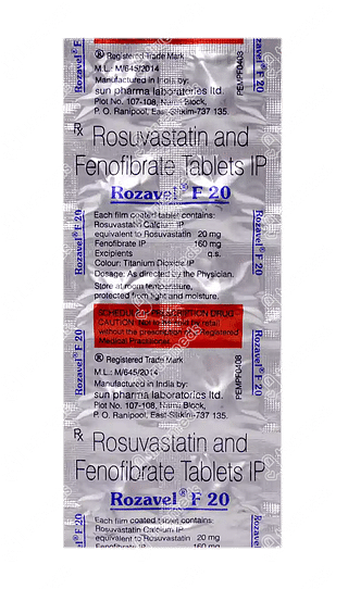 Rozavel F 20/160 MG Tablet 10