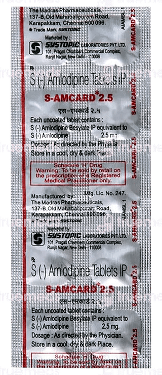 S Amcard 2.5 MG Tablet 10