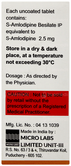 S Amlong 2.5 Tablet 10