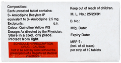 S Amlosafe 2.5 Tablet 10 S Amlosafe 2.5 Tablet 10